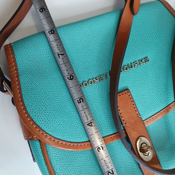 Dooney & Bourke Designer Teal Saddle Bag Flap Crossbody Purse Handbag - Picture 9 of 16